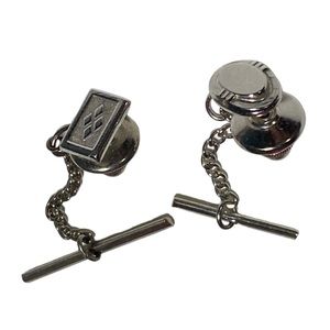 Two Vintage Silver Tone Men’s Tie Pins